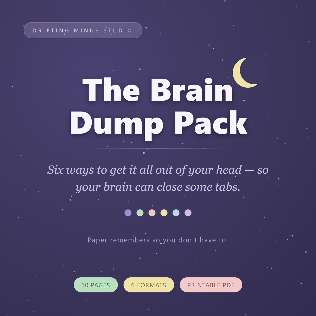 Included in the bundle: The Brain Dump Pack for racing ADHD thoughts