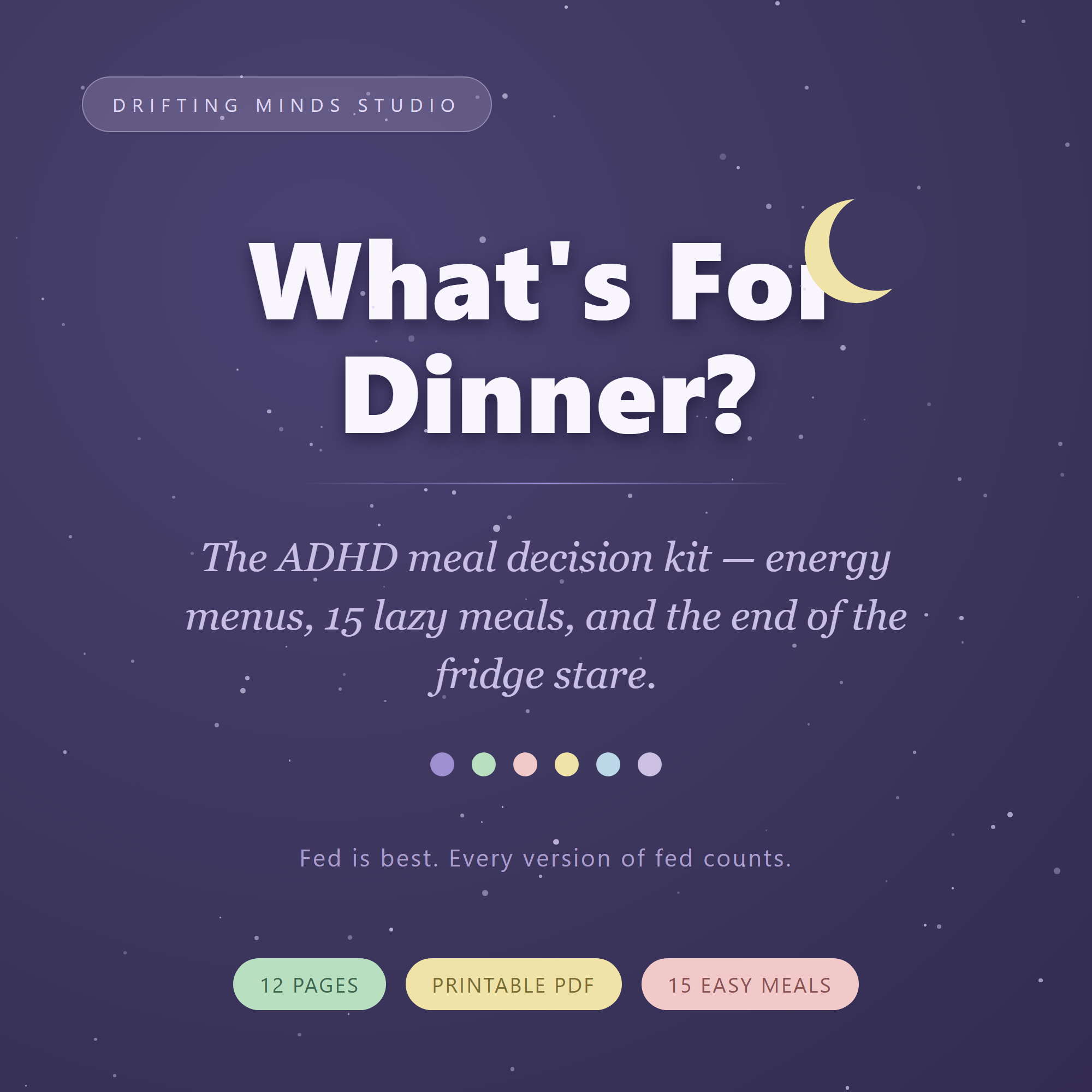 Included in the bundle: What's For Dinner - ADHD meal decision kit