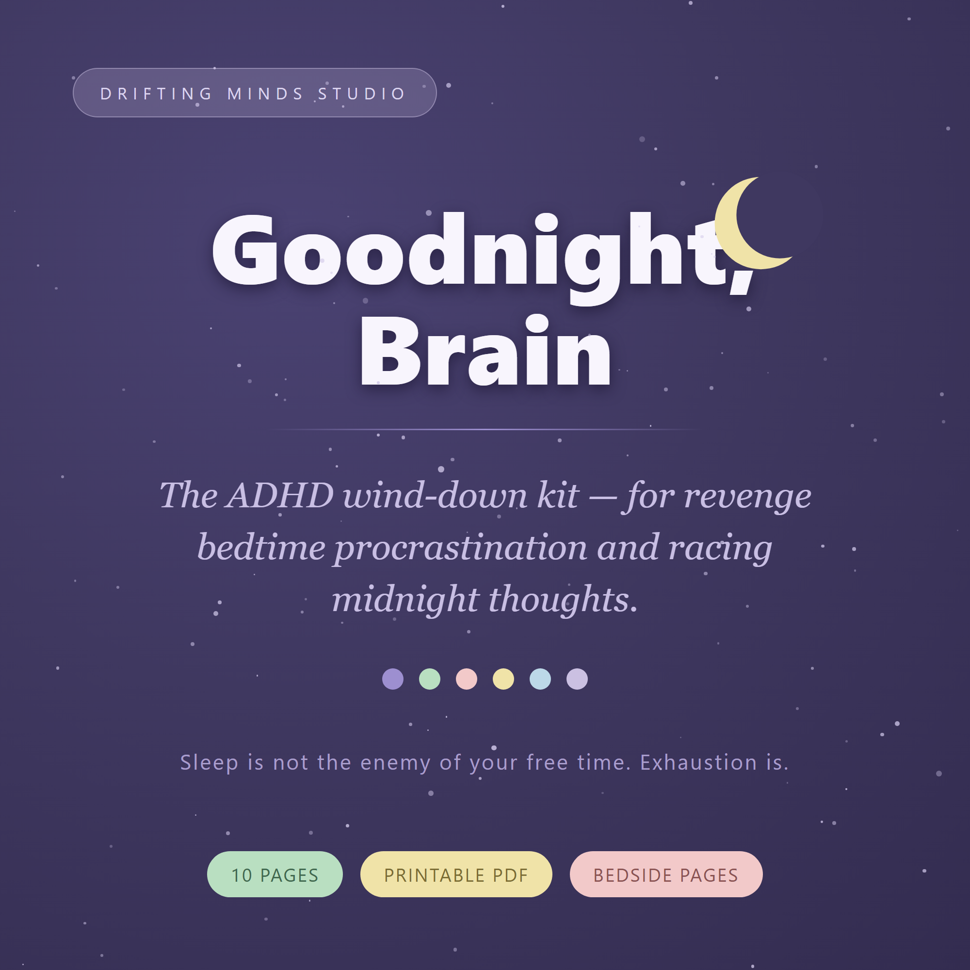 Included in the bundle: Goodnight Brain - ADHD sleep and wind-down kit