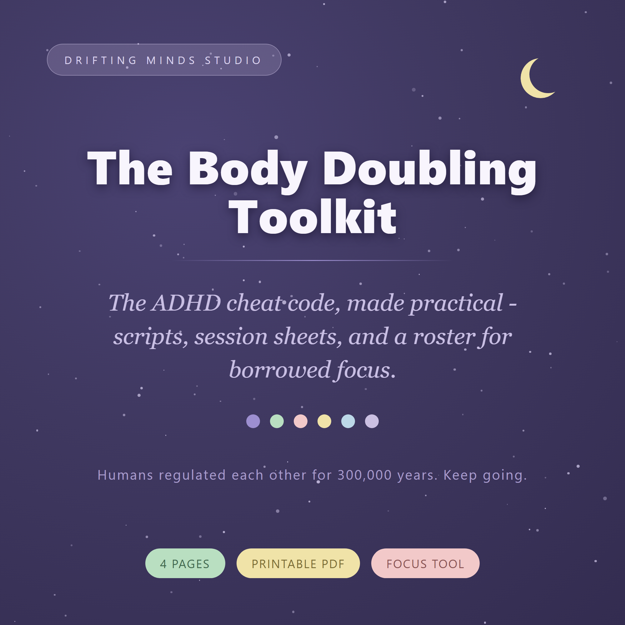 The Body Doubling Toolkit — ADHD focus companion kit