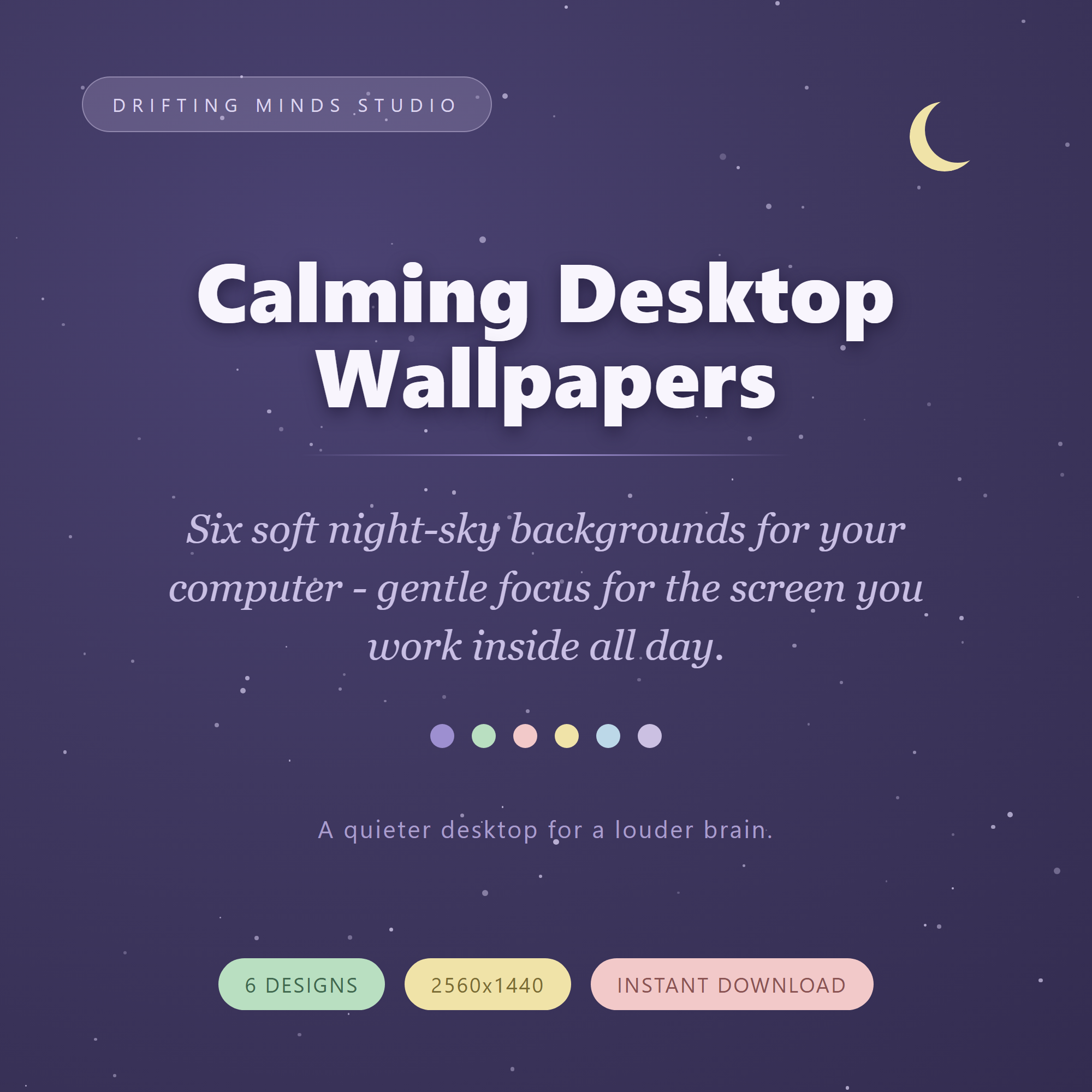 Calming Desktop Wallpapers — 6 gentle night sky backgrounds