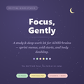 Focus Gently — ADHD study and deep work kit printable, Drifting Minds Studio