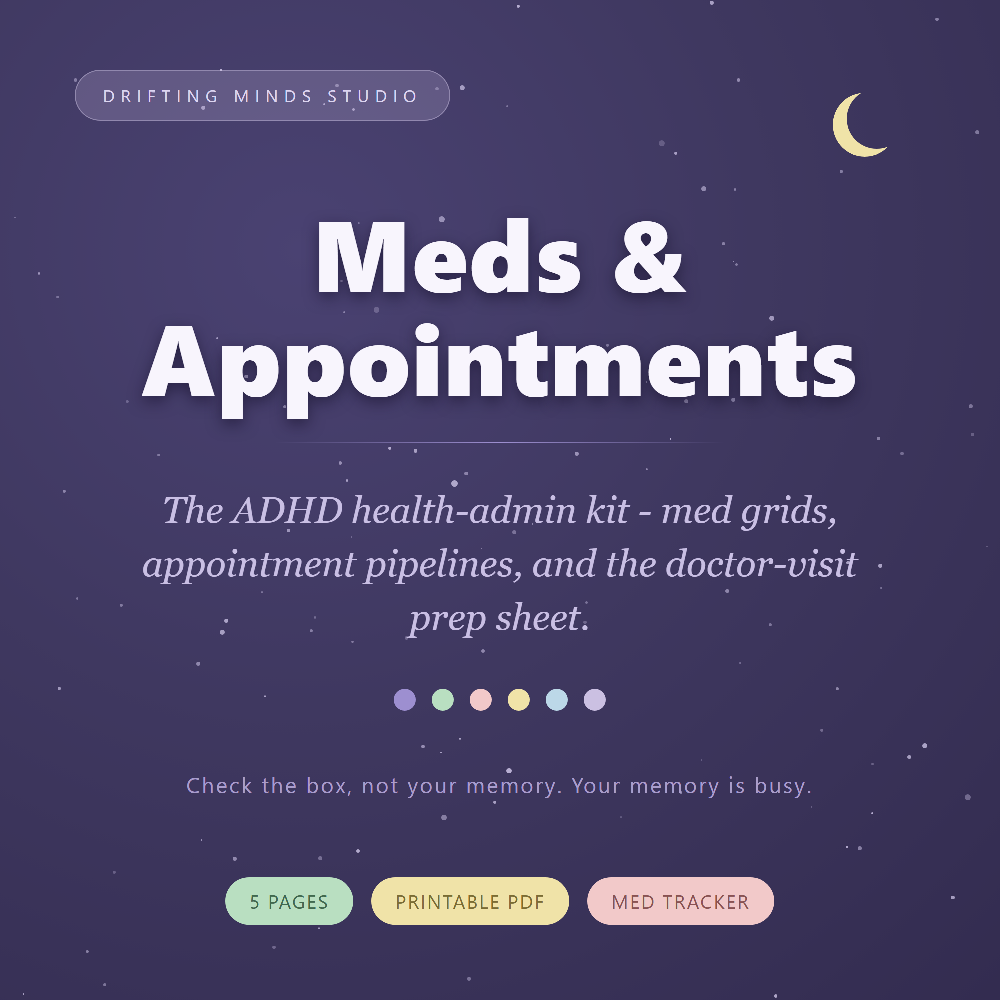 Meds and Appointments — ADHD health admin kit