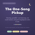 The One Song Pickup — ADHD cleaning game poster and playlist builder