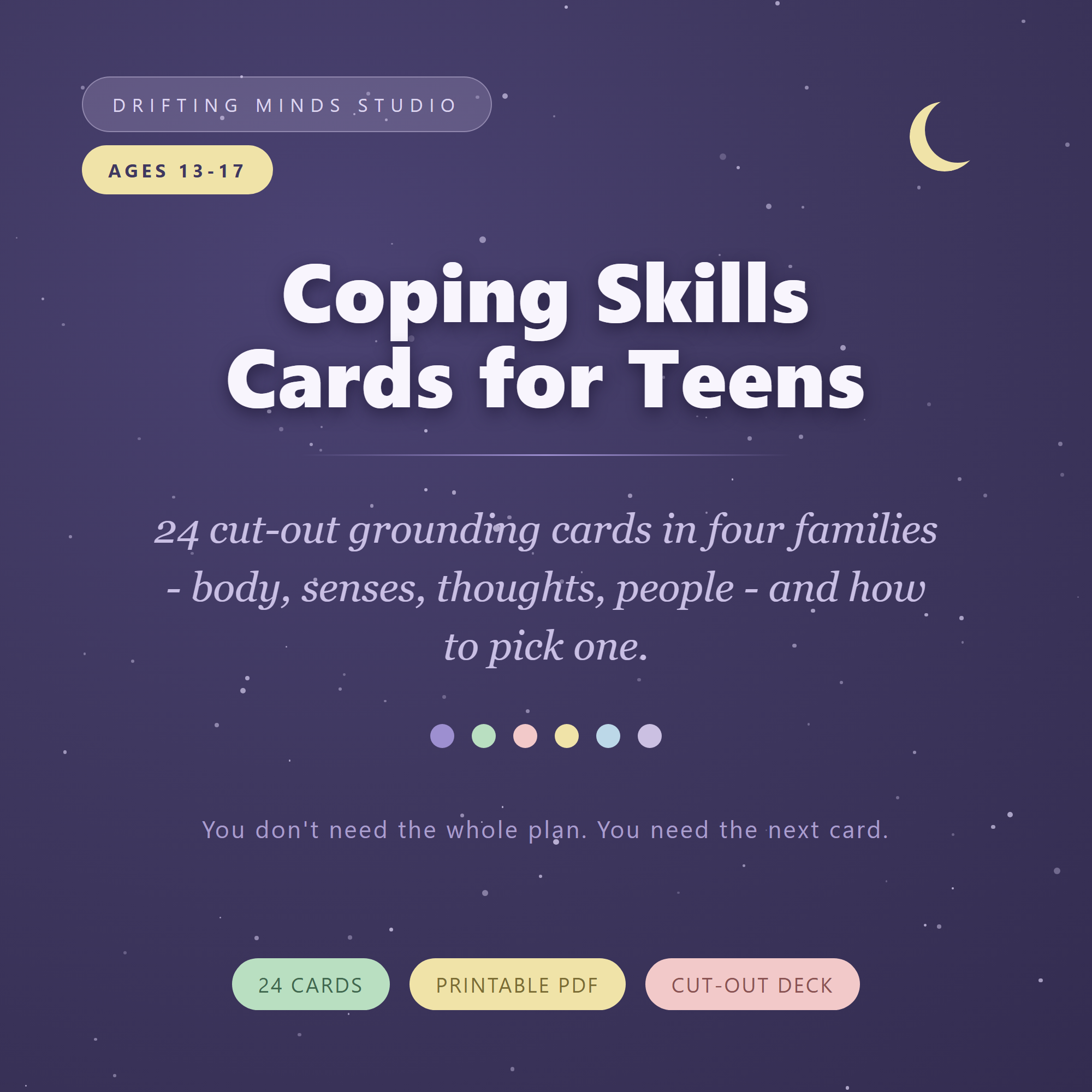 Coping Skills Cards for Teens cover