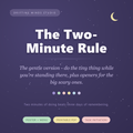 The Two Minute Rule gentle version — ADHD task initiation poster
