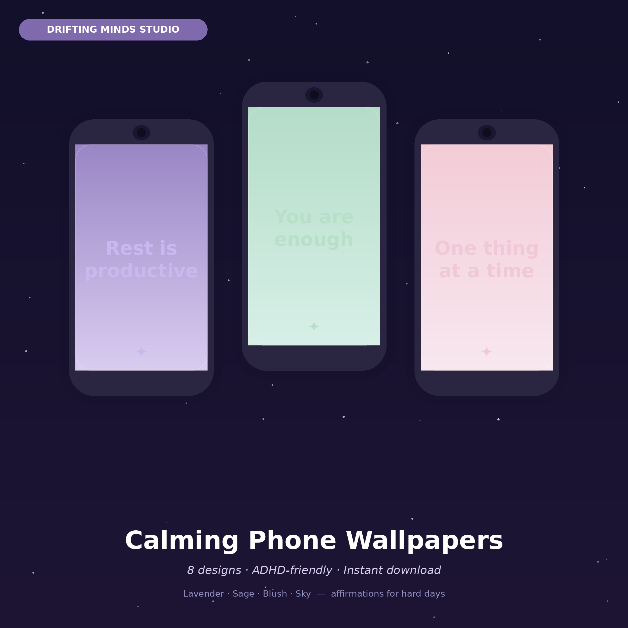 Calming Phone Wallpapers for ADHD - 8 designs cover