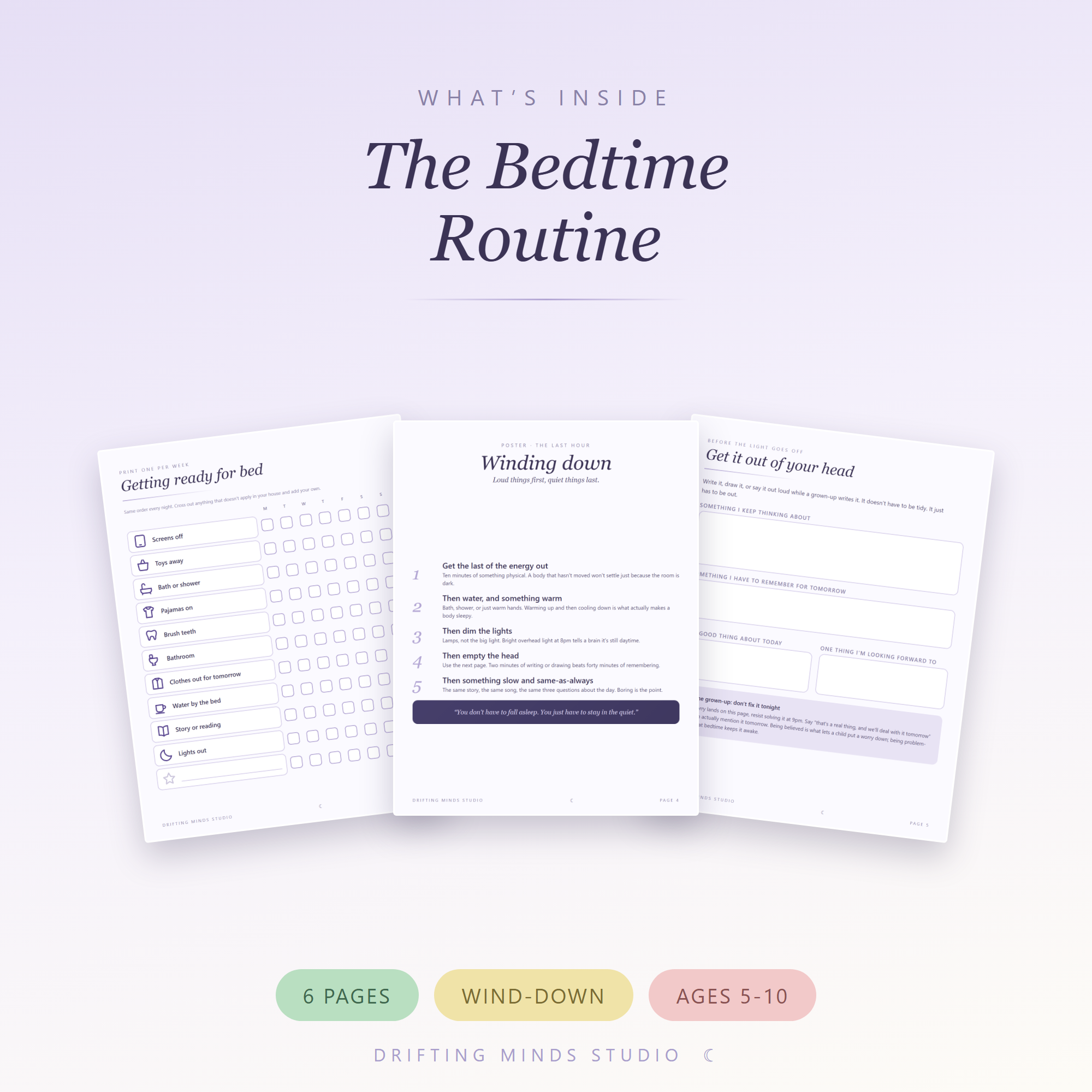 What's inside - Bedtime Routine Chart for Kids
