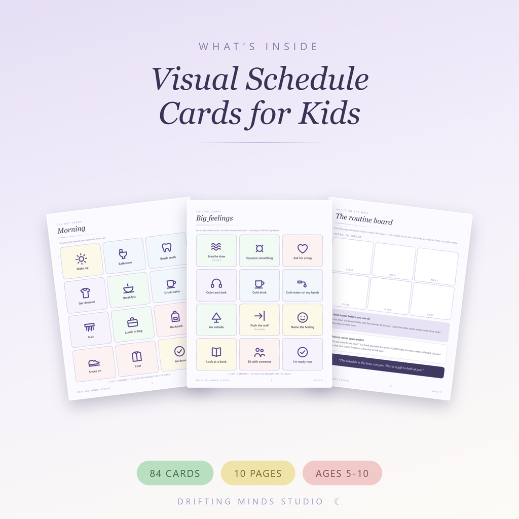 What's inside - Visual Schedule Cards for Kids