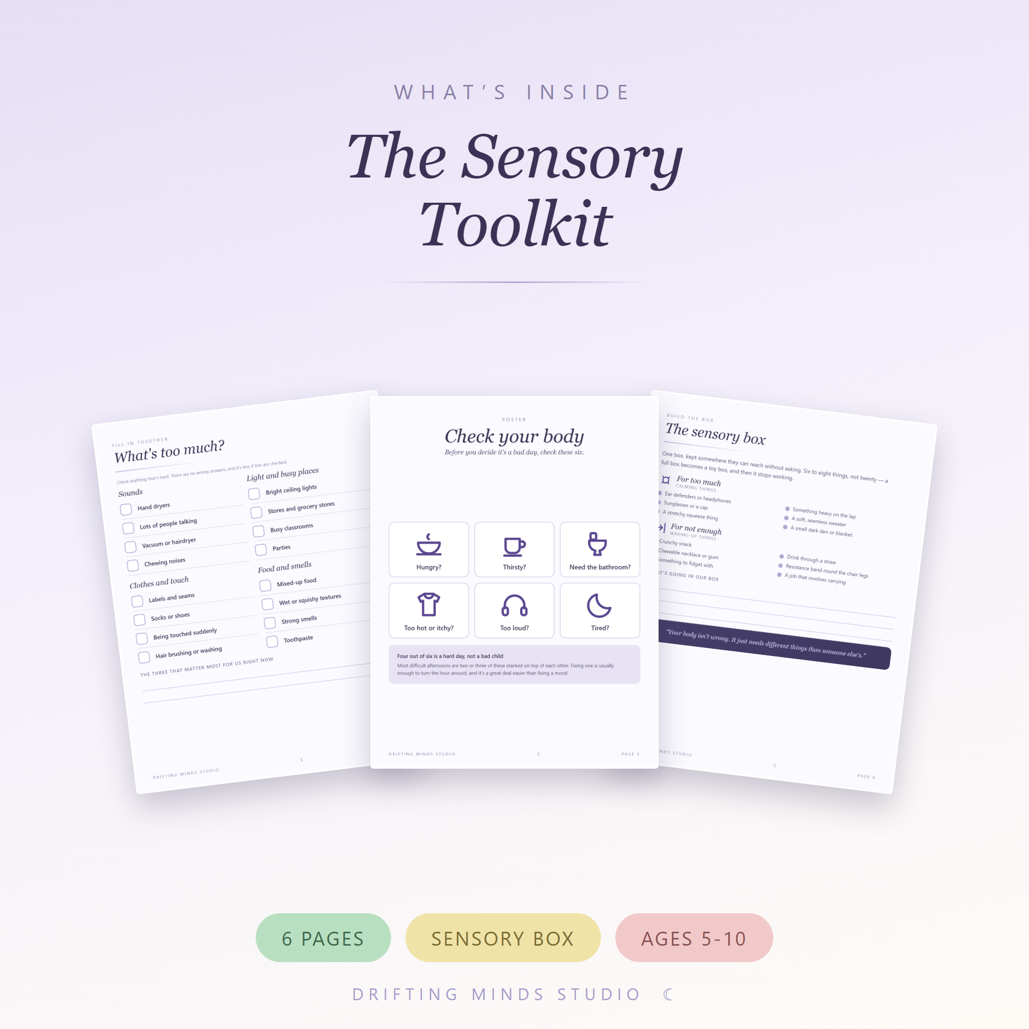 What's inside - Sensory Toolkit for Kids