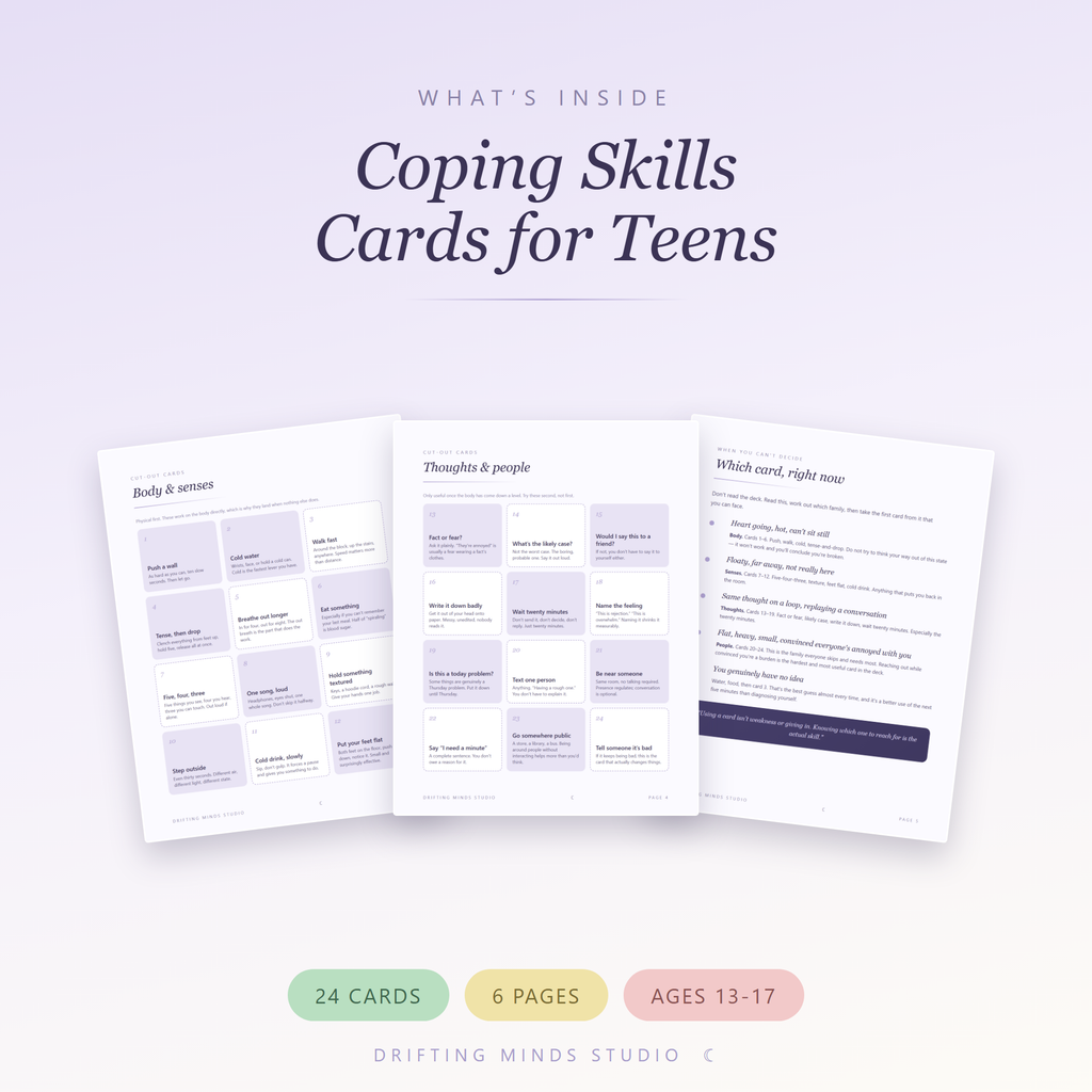 What's inside - Coping Skills Cards for Teens