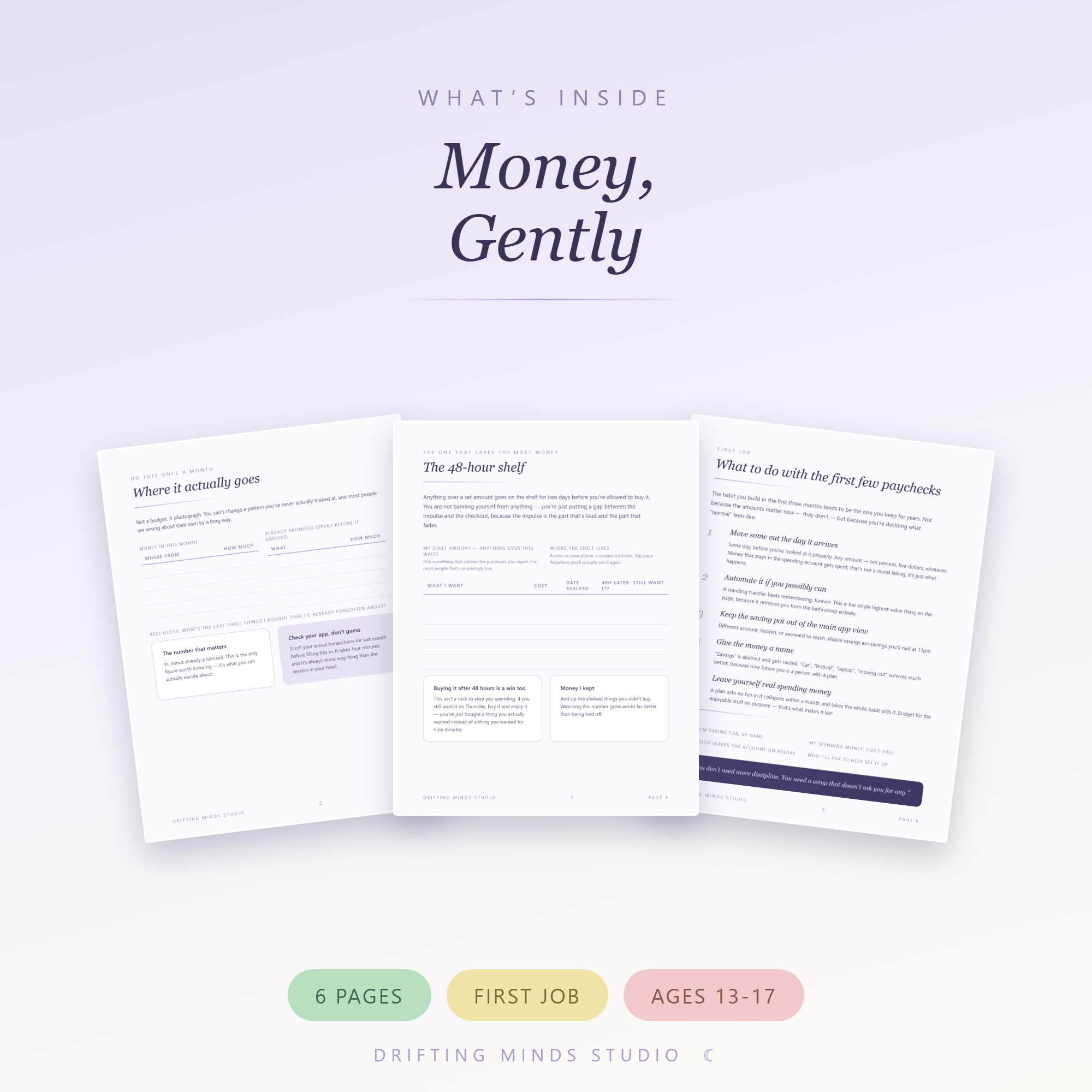 What's inside - ADHD Budget Planner for Teens