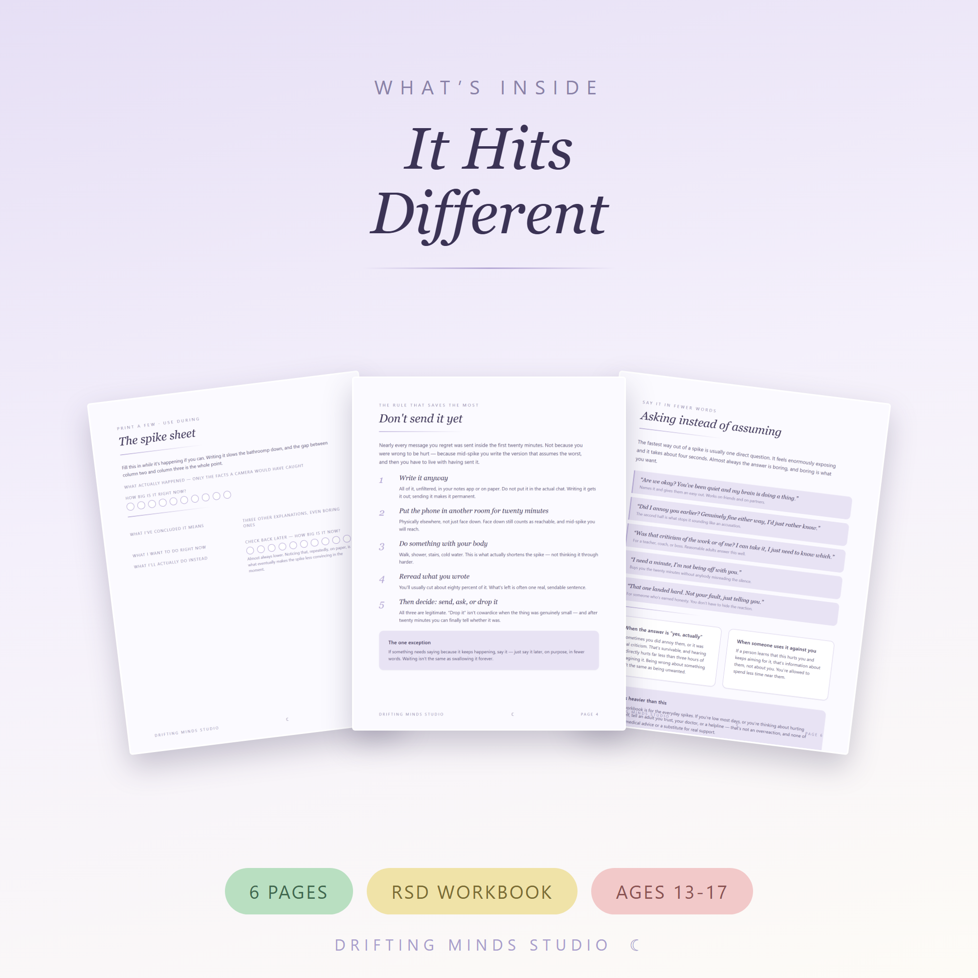 What's inside - RSD Workbook for Teens