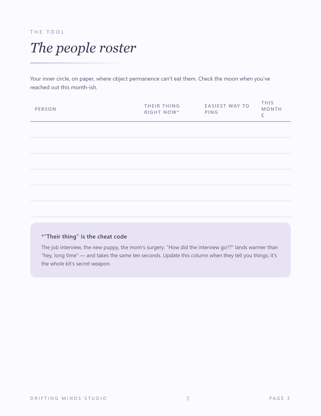 People roster page preview