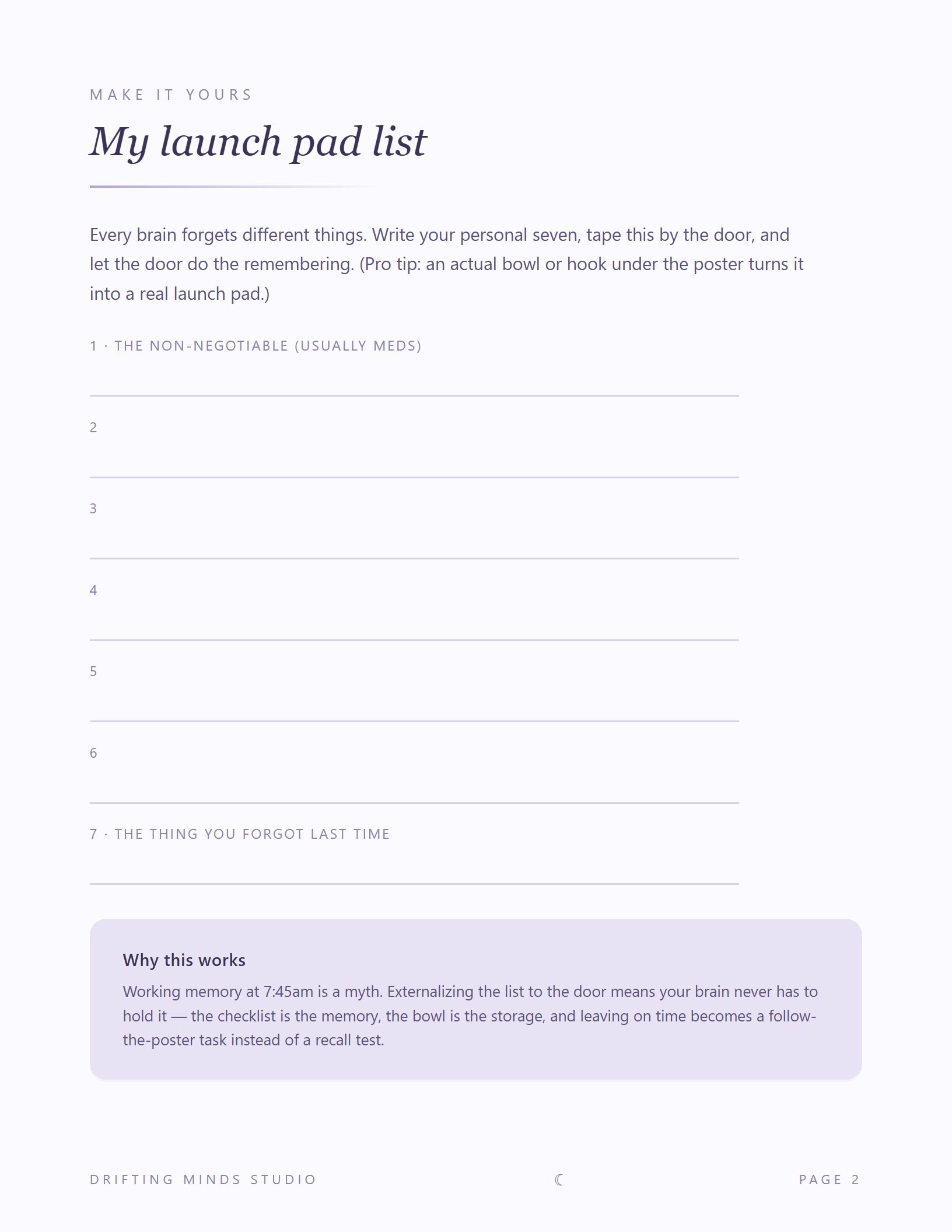 Personal launch pad list preview