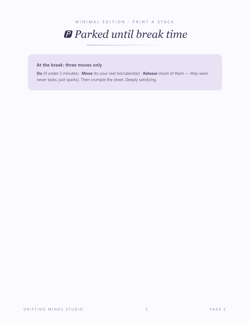 Thought catcher page preview