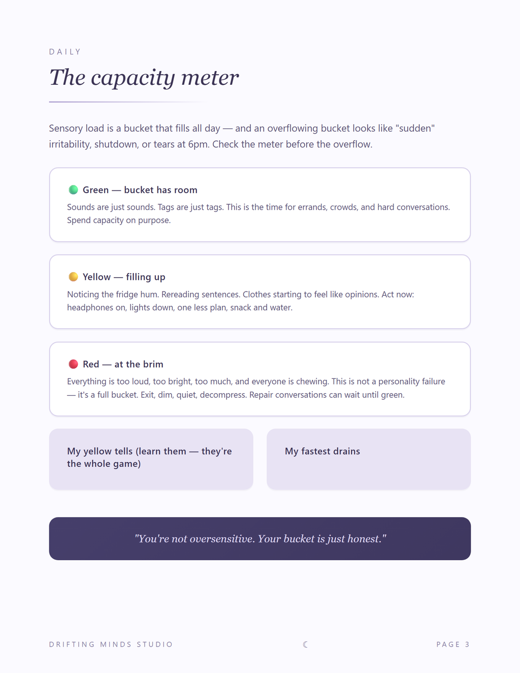 Sensory capacity meter page preview