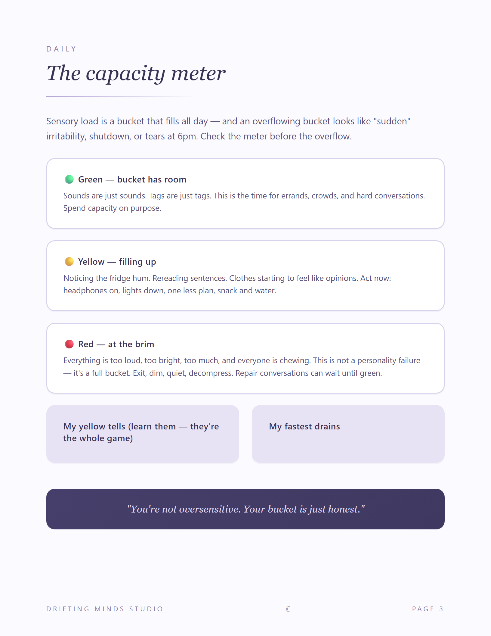 Sensory capacity meter page preview
